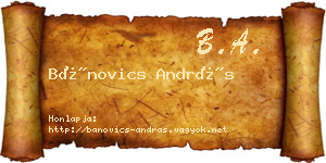 Bánovics András névjegykártya
